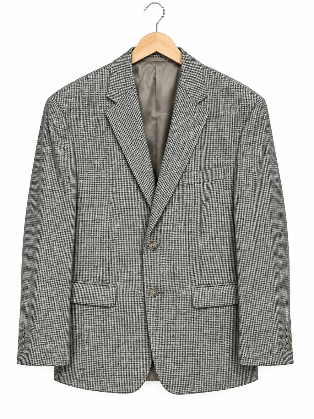 Men's Classic Grey Houndstooth Blazer - Timeless Tailoring